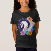ペガサス ブラック フローラル Tシャツ (正面)