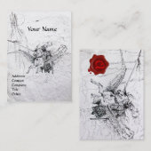 ペガサス・モノグラムに乗る中世の騎士 名刺 (正面/裏面)