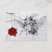 ペガサス・モノグラムに乗る中世の騎士 名刺 (裏面)