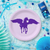 ペガソスの紫色の紙皿 ペーパープレート (パーティー)