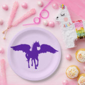 ペガソスの紫色の紙皿 ペーパープレート (パーティー)