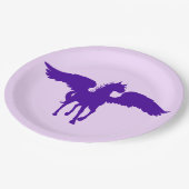 ペガソスの紫色の紙皿 ペーパープレート (アングル)