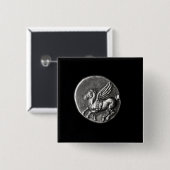 ペガソスを描写する硬貨の裏側 缶バッジ (正面&裏面)