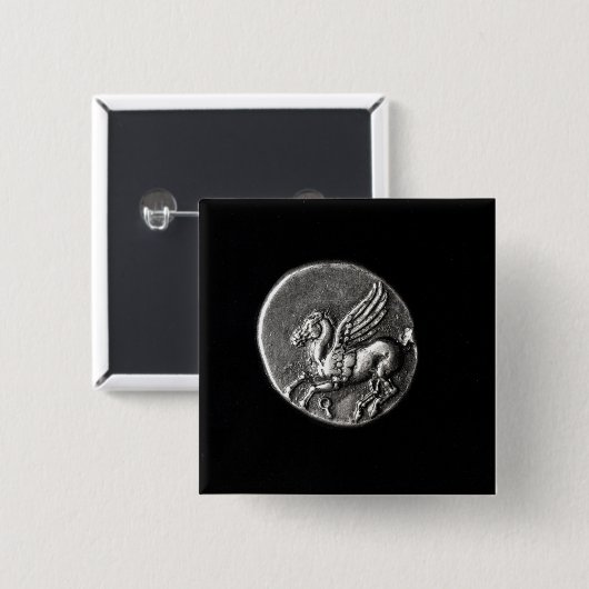 ペガソスを描写する硬貨の裏側 缶バッジ (正面&裏面)