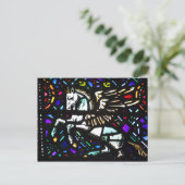 ペガソス翼の馬ステンドグラスファンタジー ポストカード (スタンド正面)