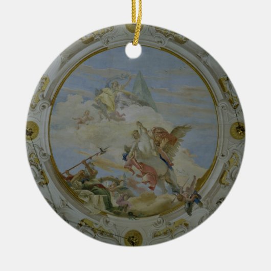 ペガソス、c.1746-47 (フレスコ画)に乗るBellerophon セラミックオーナメント (正面)