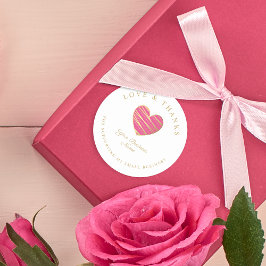 ペガティナレドンダホットピンクハートラブ&サ感謝していップ ラウンドシール