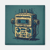 ペガティーナレドンダヴィンテージかわいいロボット無線カセット マグネット (正面)