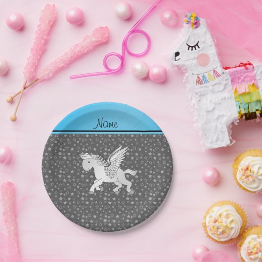 ペガパーソナライズされたサスグレイ ペーパープレート (パーティー)