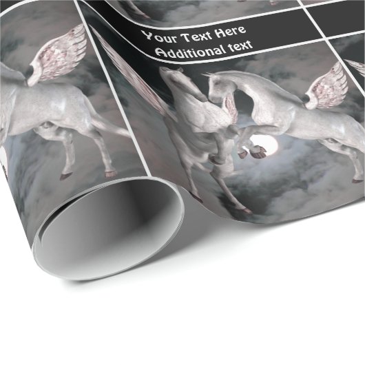 ペガ飛んでいるサスウマファンタジーアーパーソナライズされたト ラッピングペーパー (ロールコーナー)