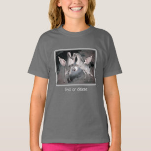 ペガ飛んでいるサスウマファンタジーアーパーソナライズされたト Tシャツ