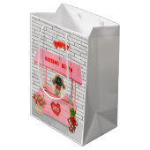 ペキゲスドッグバレンタインデーキスをするブース ミディアムペーパーバッグ (裏面アングル)