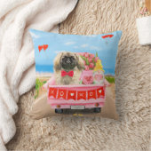 ペキゲスドッグバレンタインデートラックハート クッション (ブランケット)