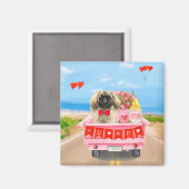 ペキゲスドッグバレンタインデートラックハート マグネット (正面/裏面)