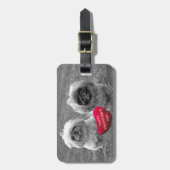 ペキゲスパピーズ希望ハッピーバレンタインデー ラゲッジタグ (正面縦)