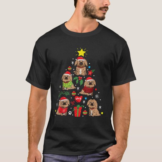 ペキセスクリスマスツリーオーナメントおもしろい犬ギフト Tシャツ (正面)