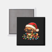 ペキセスクリスマスライトドッグおもしろいクリスマス マグネット (正面/裏面)
