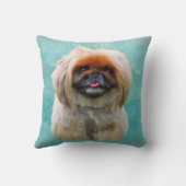 ペキセスドッグウォーターカラーアートポートレート クッション (裏面)