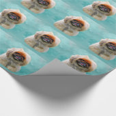 ペキセスドッグウォーターカラーアートポートレート ラッピングペーパー (角)