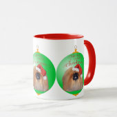 ペキニーズのクリスマスオーナメント マグカップ (正面右)