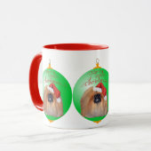 ペキニーズのクリスマスオーナメント マグカップ (正面左)