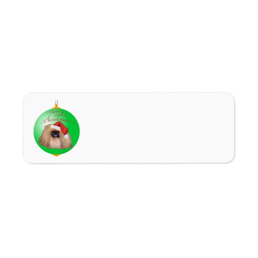 ペキニーズのクリスマス オブジェ ラベル (正面)