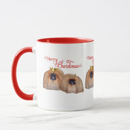 ペキニーズのクリスマス マグカップ (左)