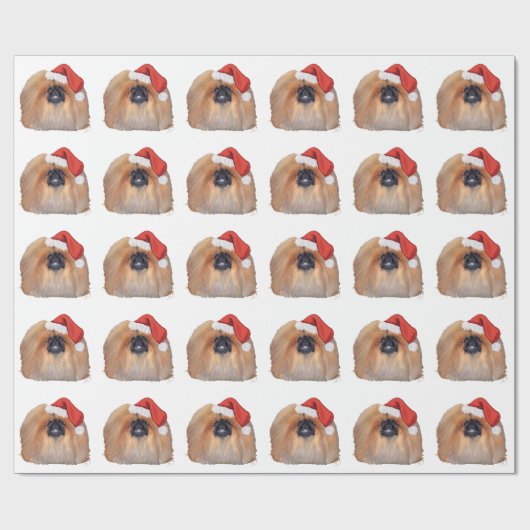 ペキニーズのクリスマス ラッピングペーパー (フラット)
