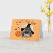 ペキニーズのハロウィン グリーティングカード (黄色い花)