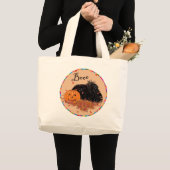 ペキニーズのハロウィン ラージトートバッグ (正面(商品))