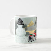 ペキニーズの子犬たちとクリスマス コーヒーマグカップ (正面左)