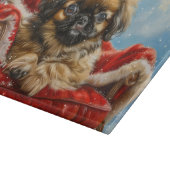 ペキニーズの犬のクリスマス カッティングボード (角)