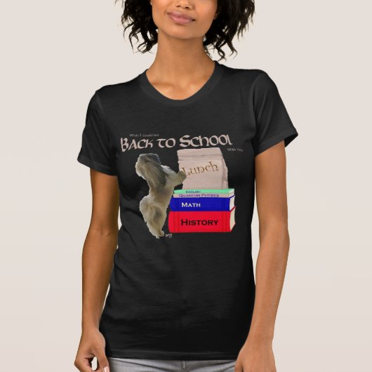 ペキニーズの犬のバックトゥスクール Tシャツ (正面)