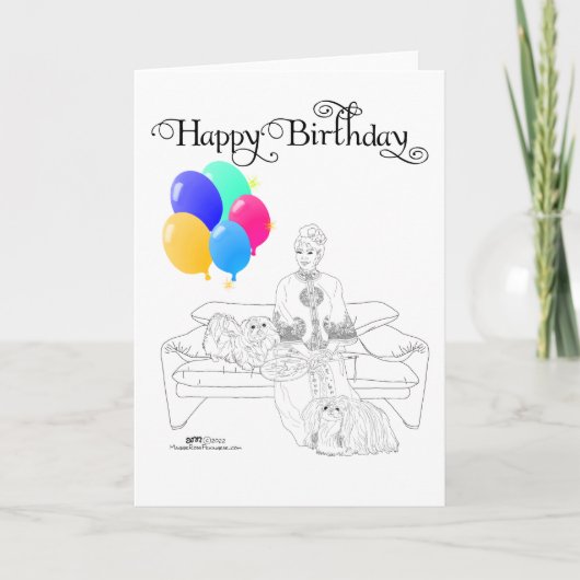 ペキニーズの誕生日カード カード (正面)
