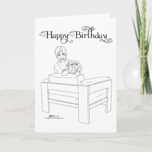 ペキニーズの誕生日カード カード (正面)