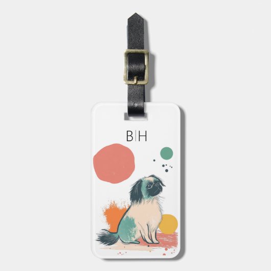 ペキニーズ 犬 luggage tag ラゲッジタグ (正面縦)