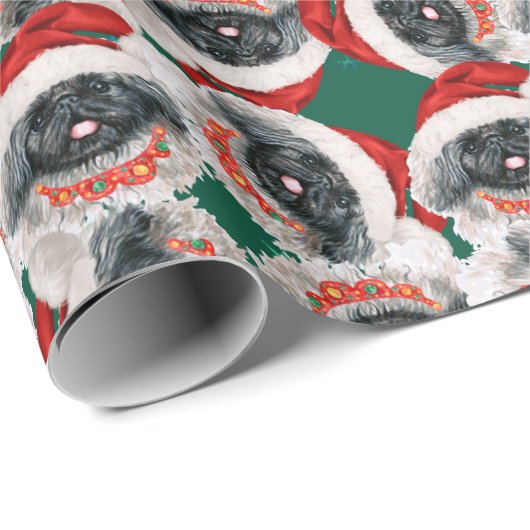 ペキンおもしろいゲスのクリスマスパターン ラッピングペーパー (ロールコーナー)