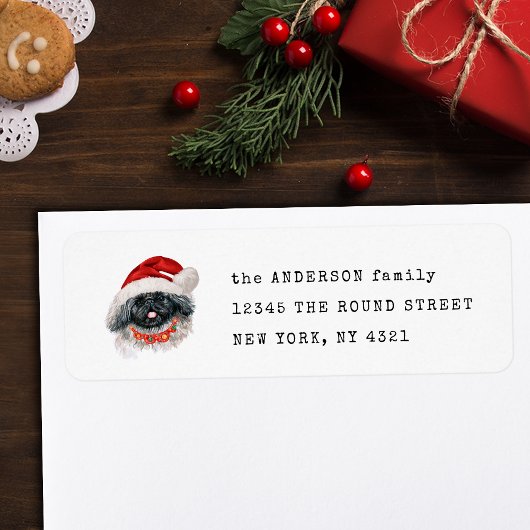 ペキンおもしろいゲスクリスマスドッグ差出人住所 ラベル