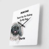 ペキンおもしろいゲゼパパ水彩イヌアート スクエア壁時計 (傾斜)