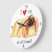 ペキンが大好き ラージ壁時計 (傾斜)