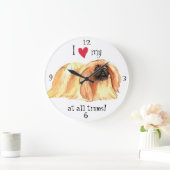 ペキンが大好き ラージ壁時計 (ホーム)