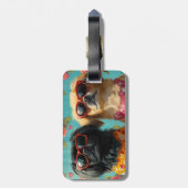 ペキンとハートバラバレンタインデー ラゲッジタグ (裏面縦)