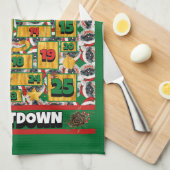 ペキンのカウントダウンクリスマスアドベントカレンダードッグ キッチンタオル (四つ折り)