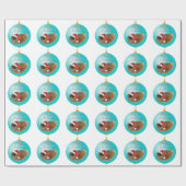 ペキンのクリスマスオーナメント ラッピングペーパー (フラット)