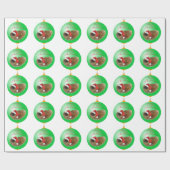 ペキンのクリスマスオーナメント ラッピングペーパー (フラット)