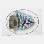 ペキンのクリスマス キッチンタオル (横)