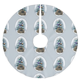 ペキンのクリスマス ブラッシュドポリエステルツリースカート