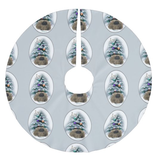 ペキンのクリスマス ブラッシュドポリエステルツリースカート (正面)