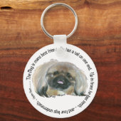 ペキンの知恵 – 犬は人間の最高の友 キーホルダー (正面)
