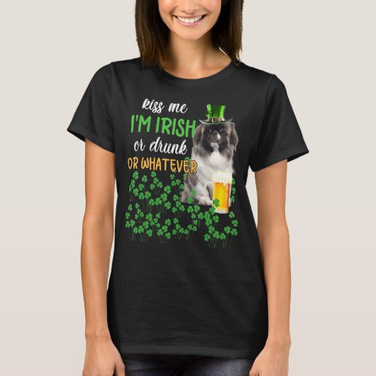 ペキンキス私はアイリッシュか飲何かか Tシャツ (正面)